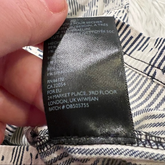 BDG Denim Mini Skirt Blue White Stripes Floral - Picture 11 of 12